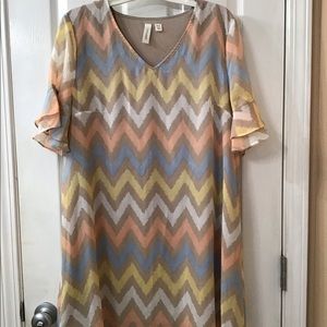 Pastel Chevron Print Tunic Dress